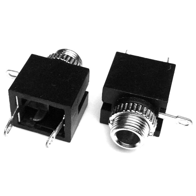 CESS Black 3.5mm Mono TS Socket, Soldering Type, Panel Chassis Mount, 2 Pack - Image 1